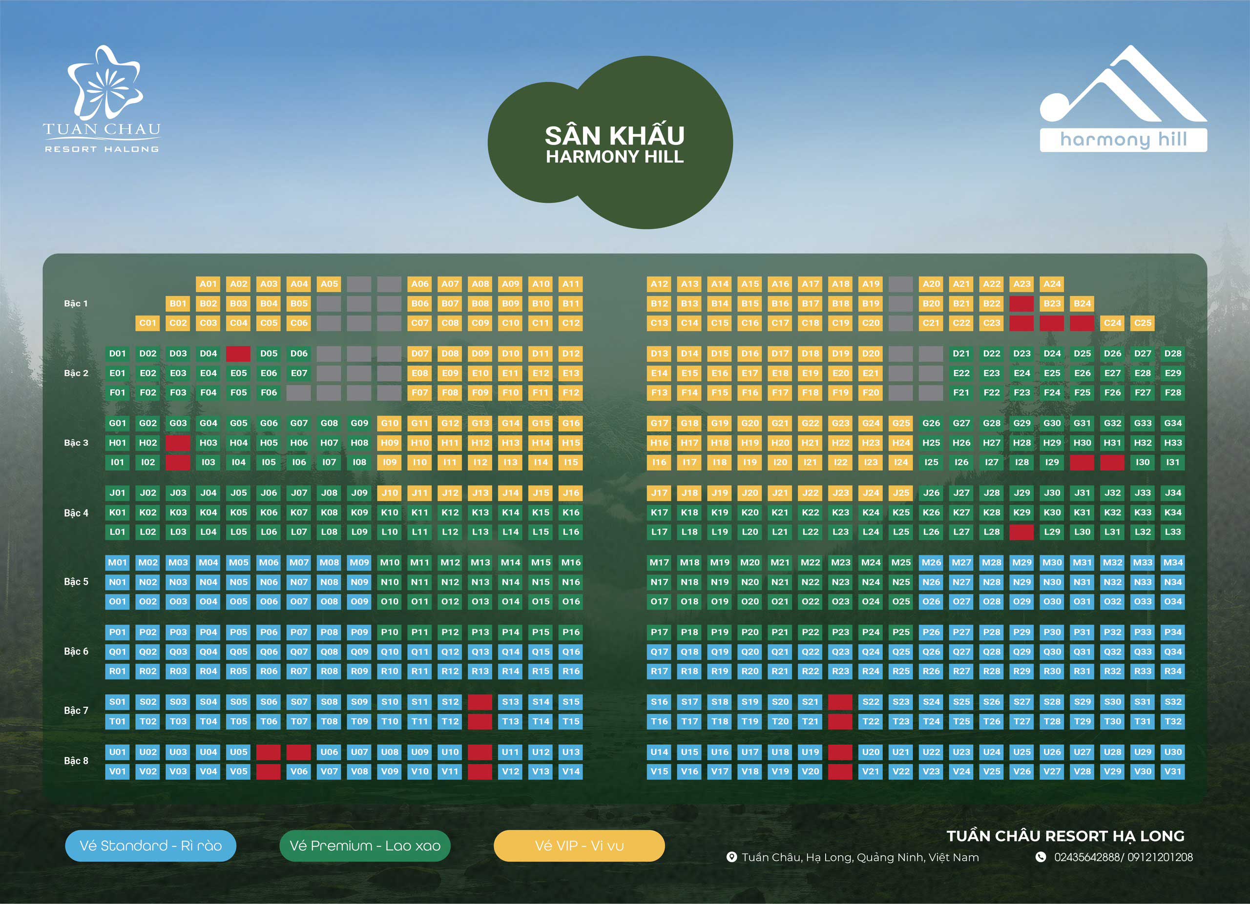Sơ đồ show Harmony Hill Tuần Châu Hạ Long