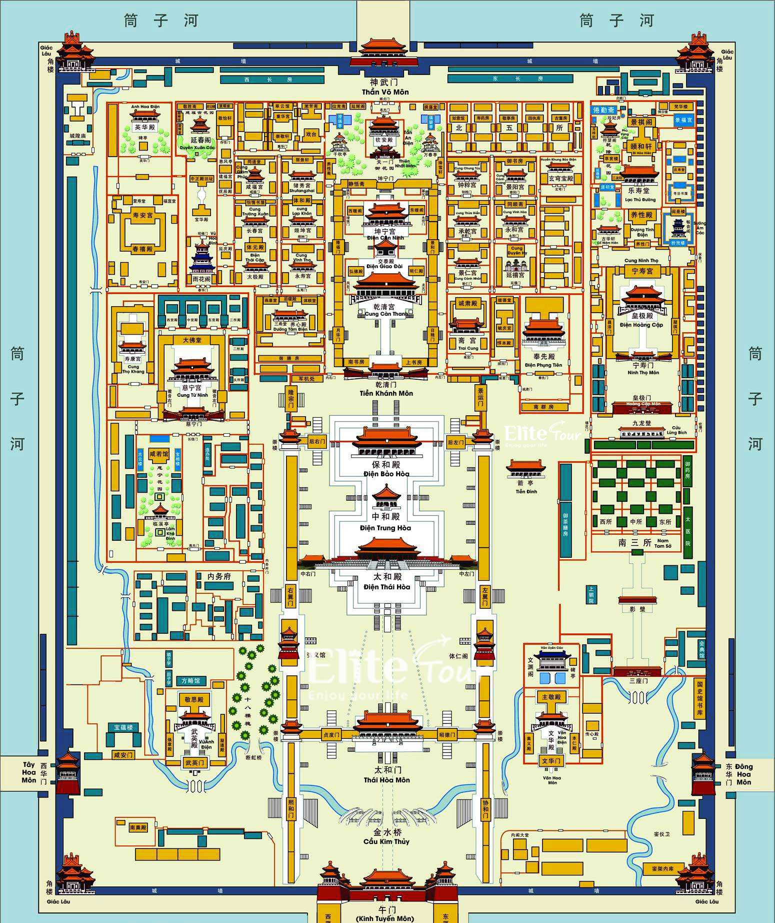 Sơ đồ Tử Cấm Thành Trung Quốc